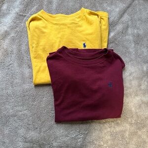 Polo by Ralph Lauren Yellow and Burgundy Long Sleeve Tees